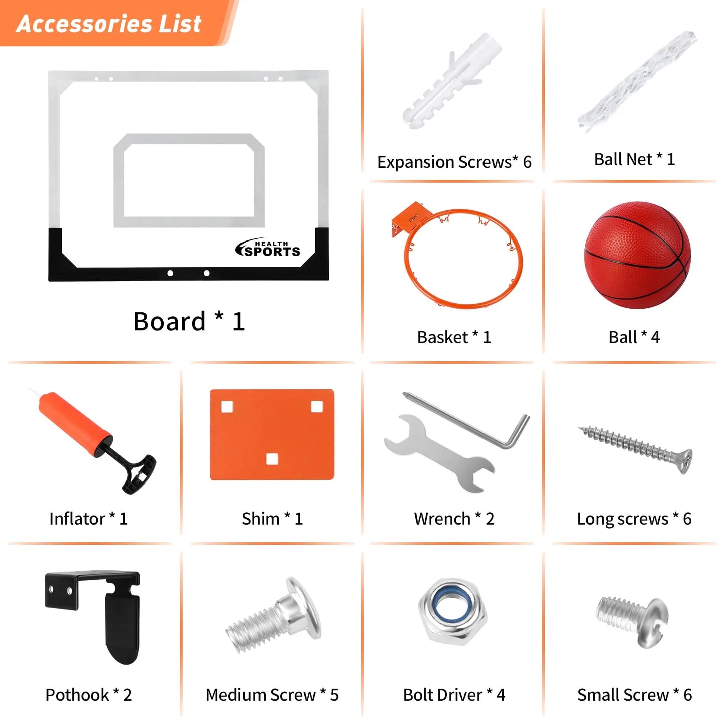 Basketball Hoop Indoor, over the Door Basketball Hoop, Indoor Outdoor Mini Basketball Hoop Birthday Gift Toy for Kids & Adults