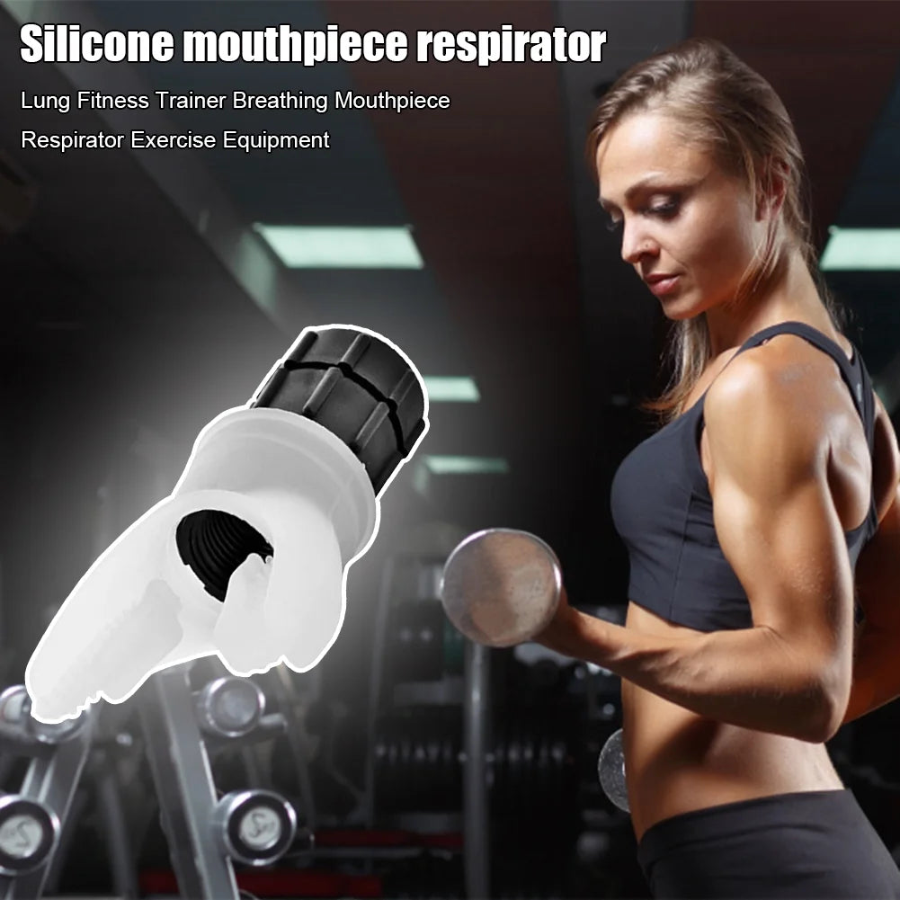 Lung Fitness Trainer Silicone Breathing Mouthpiece Respirator Training Equipment